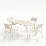 Set de sufragerie exterior Moraja Federal, 5 piese, Crem, 140x80x72 cm