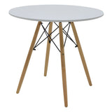 Set de sufragerie Julita-Gaston, 3 piese, Gri-Alb-Natural, 80x80x73 cm