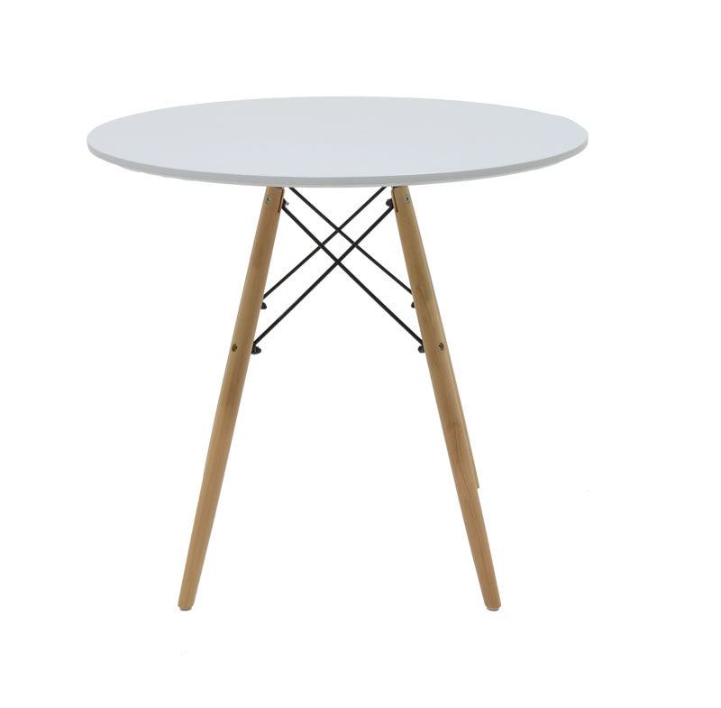 Set de sufragerie Julita-Gaston, 3 piese, Gri-Alb-Natural, 80x80x73 cm