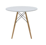 Set de sufragerie Julita-Gaston, 3 piese, Gri-Alb-Natural, 80x80x73 cm
