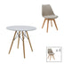 Set de sufragerie Julita-Gaston, 5 piese, Gri-Alb-Natural, 80x80x73 cm