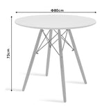 Set de sufragerie Julita-Gaston, 5 piese, Gri-Alb-Natural, 80x80x73 cm