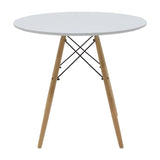 Set de sufragerie Julita-Parker, 5 piese, Alb-Natural, 80x80x73 cm