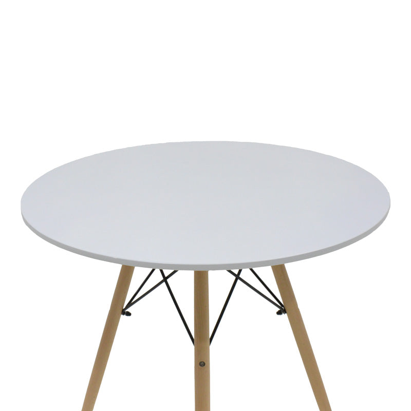 Set de sufragerie Julita-Parker, 5 piese, Alb-Natural, 80x80x73 cm