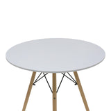 Set de sufragerie Julita-Parker, 5 piese, Alb-Natural, 80x80x73 cm