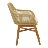 Set de sufragerie Kalie-Wooly, 7 piese, Bej-Natural, 220x90x75 cm