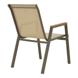 Set de sufragerie Lafla-Azelie, 7 piese, Sampanie-Natural, 160-240x100x75 cm