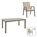 Set de sufragerie Lafla-Azelie, 9 piese, Sampanie-Natural, 160-240x100x75 cm
