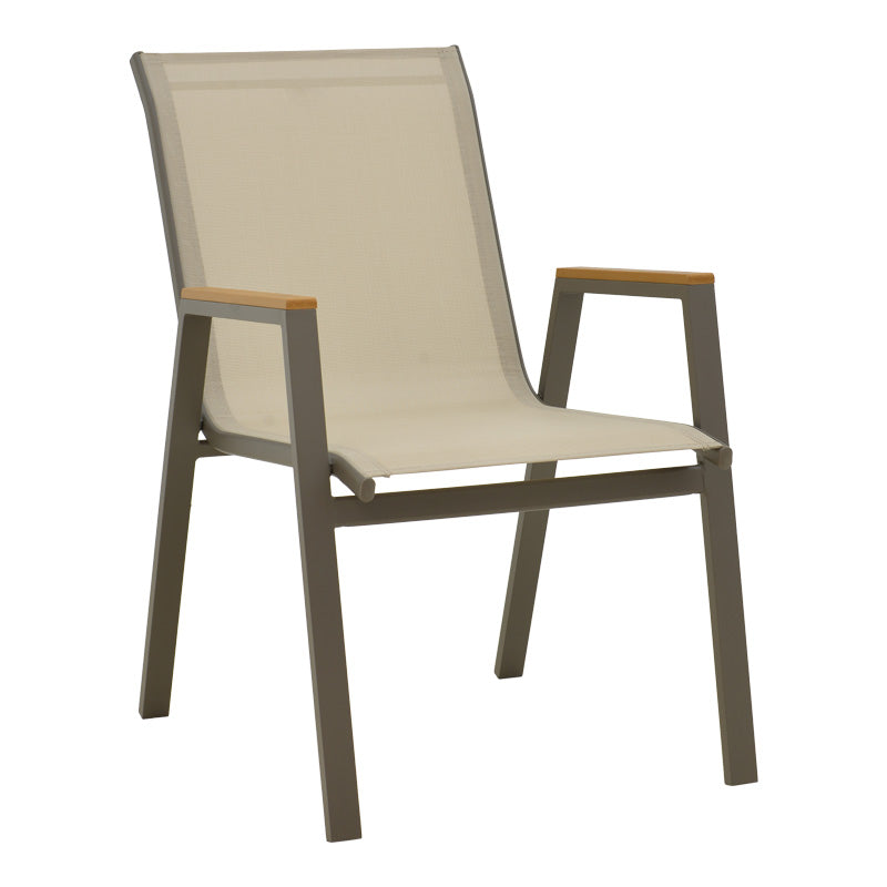 Set de sufragerie Lafla-Azelie, 9 piese, Sampanie-Natural, 160-240x100x75 cm