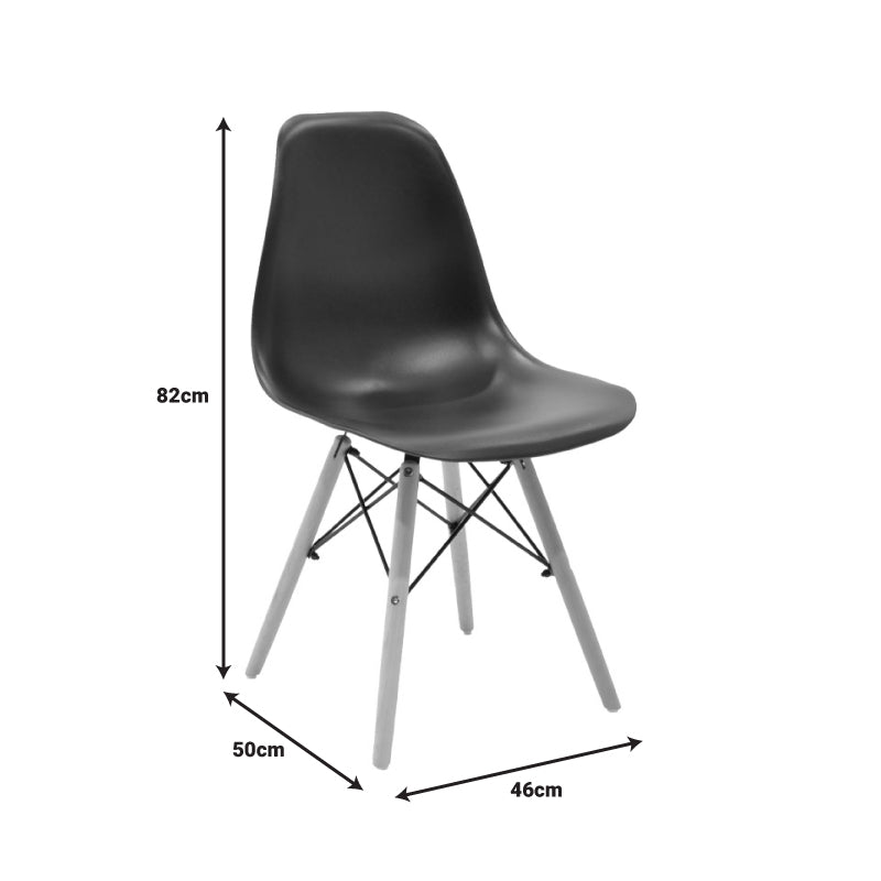 Set de sufragerie Manka-Julita, 5 piese, Negru-Sonoma, 110x80x77 cm