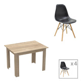 Set de sufragerie Manka-Julita, 5 piese, Sonoma-Negru, 110x80x77 cm