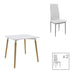 Set de sufragerie Natali-Parker, 3 piese, Alb-natural, 80x80x76 cm