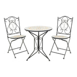 Set de sufragerie Sellis, 3 piese, Mozaic, Negru, 60x60x70 cm