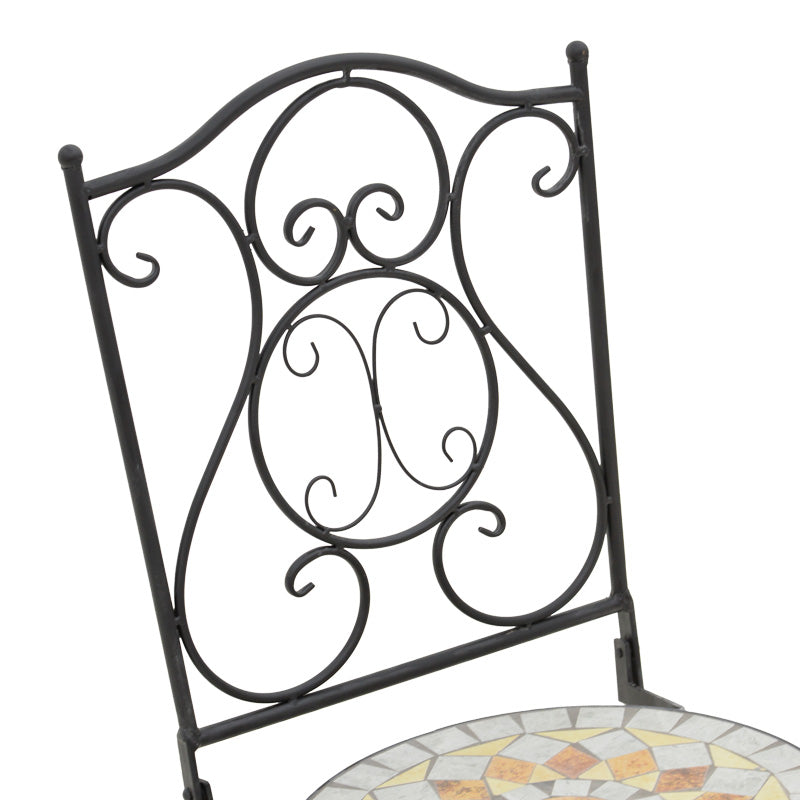 Set de sufragerie Sellis, 3 piese, Mozaic, Negru, 60x60x70 cm
