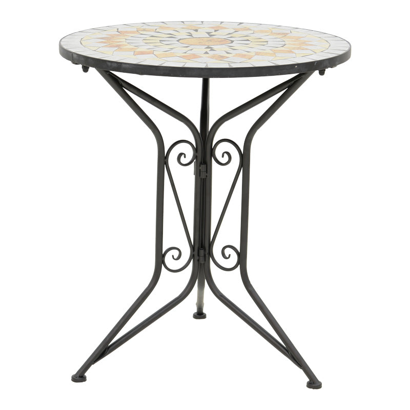 Set de sufragerie Sellis, 3 piese, Mozaic, Negru, 60x60x70 cm