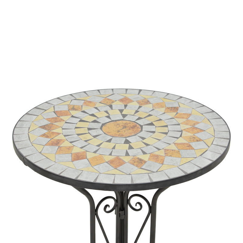 Set de sufragerie Sellis, 3 piese, Mozaic, Negru, 60x60x70 cm