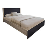Set Dormitor Athos Sonoma Charcoal cu Pat, Lemn, Generoase, 140x200 cm