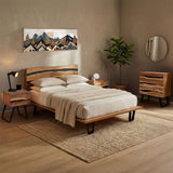 Set Dormitor cu Funcție Completa Imena, Lemn Masiv, Natur, 160x200 cm