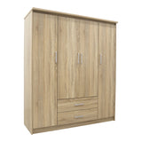 Set dormitor Olympus Sonoma, Lemn, Set 4 piese, Pat 120x200 cm