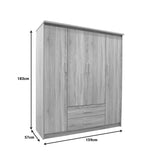Set dormitor Olympus Sonoma, Lemn, Set 4 piese, Pat 120x200 cm