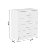 Set dormitor Olympus White, Lemn, Set 4 piese, Pat 140x200 cm