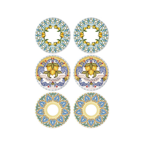 Set farfurii, Multicolor, 19 cm