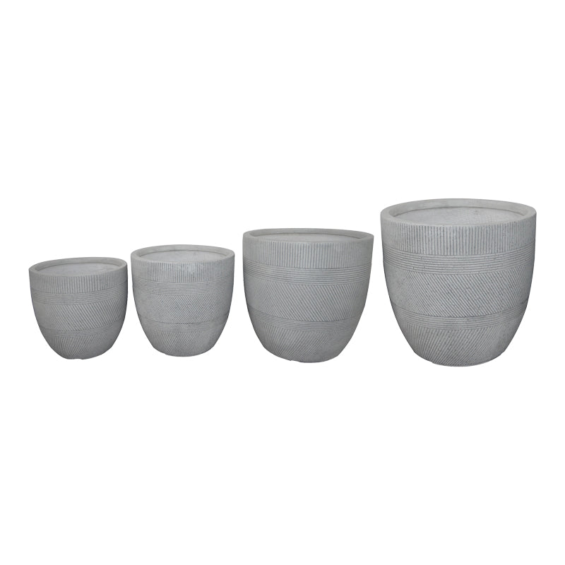 Set ghivece Verveta, Ceramică, diverse, 4 piese, Gri, 45x45x44 cm