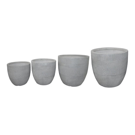 Set ghivece Verveta, Ceramică, diverse, 4 piese, Gri, 45x45x44 cm