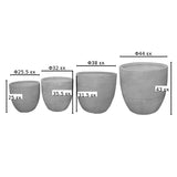 Set ghivece Verveta, Ceramică, diverse, 4 piese, Gri, 45x45x44 cm