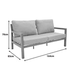 Set gradina Andasio, Gri - Natural, 164x83x70 cm