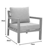 Set gradina Andasio, Gri - Natural, 164x83x70 cm