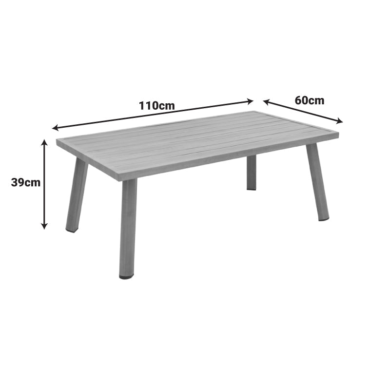 Set gradina Andasio, Gri - Natural, 164x83x70 cm