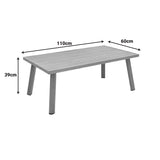 Set gradina Andasio, Gri - Natural, 164x83x70 cm