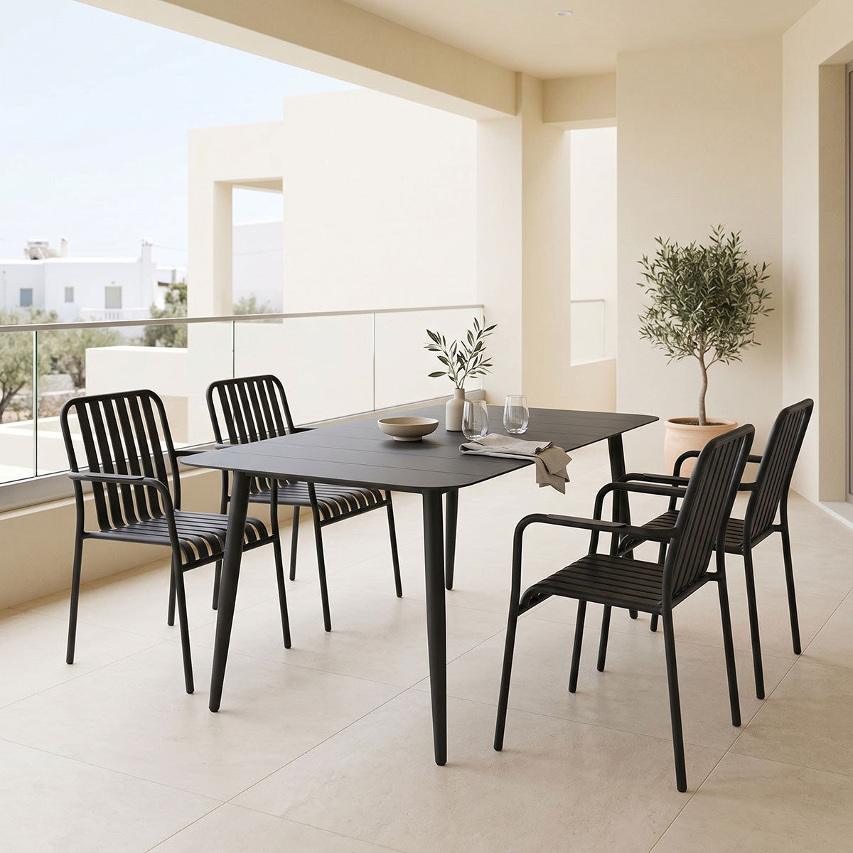 Set de sufragerie exterior Heven Vista, 5 piese, 150x80x72 cm - Set dining exterior Heven Vista, 5 piese, 150x80x72 cm - 200-001601