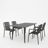 Set de sufragerie exterior Heven Vista, 5 piese, 150x80x72 cm - Negru