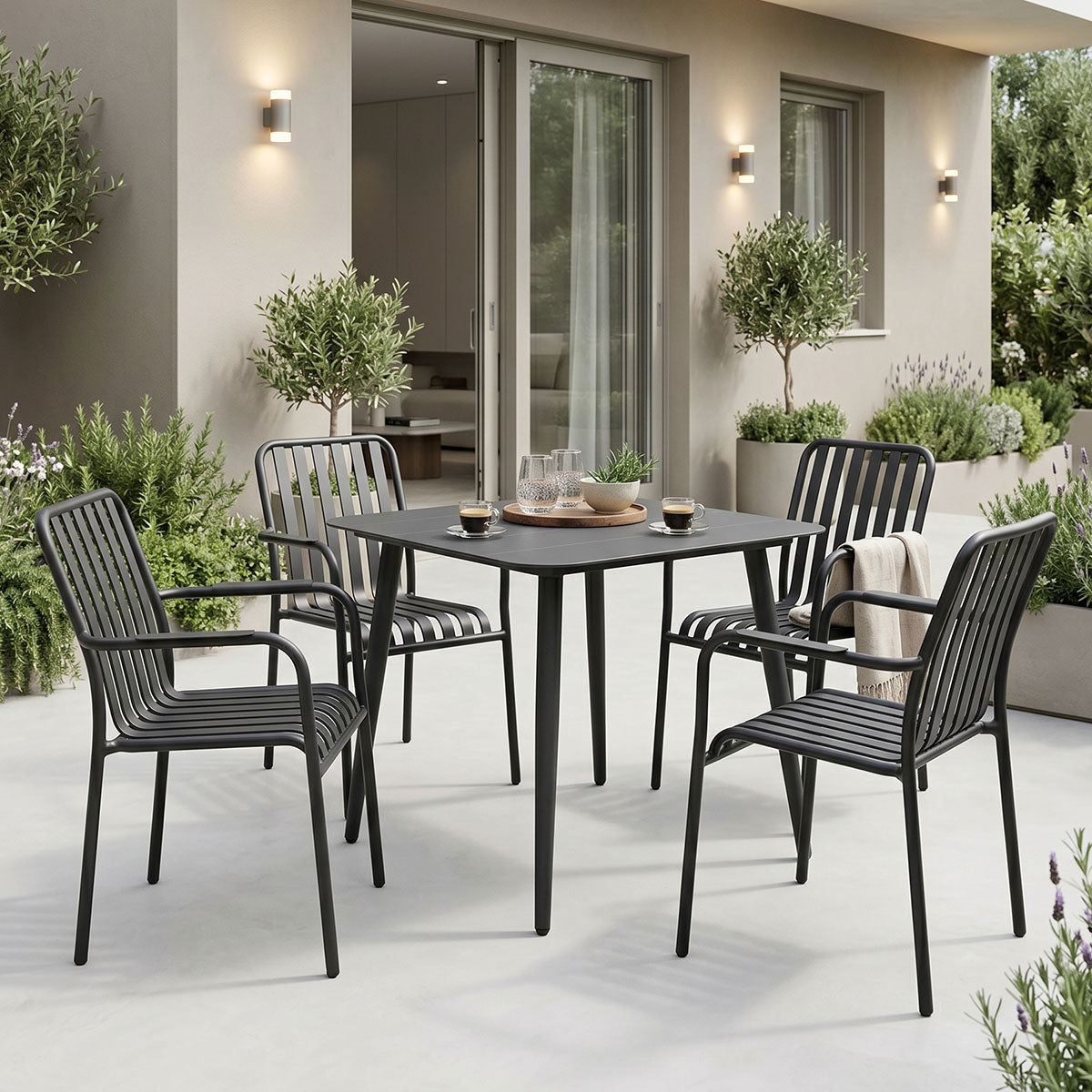 Set de sufragerie exterior Heven Vista, 5 piese, 80x80x72 cm - Set dining exterior Heven Vista, 5 piese, 80x80x72 cm - 200-001598