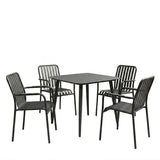 Set de sufragerie exterior Heven Vista, 5 piese, 80x80x72 cm - Negru