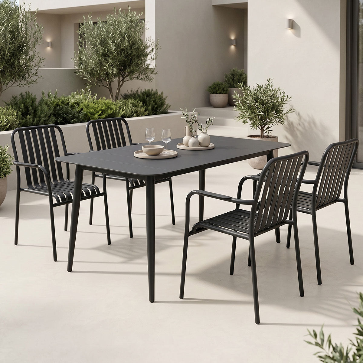 Set de sufragerie exterior Heven Vista, 5 piese, 120x70x72 cm - Set dining exterior Heven Vista, 5 piese, 120x70x72 cm - 200-001599
