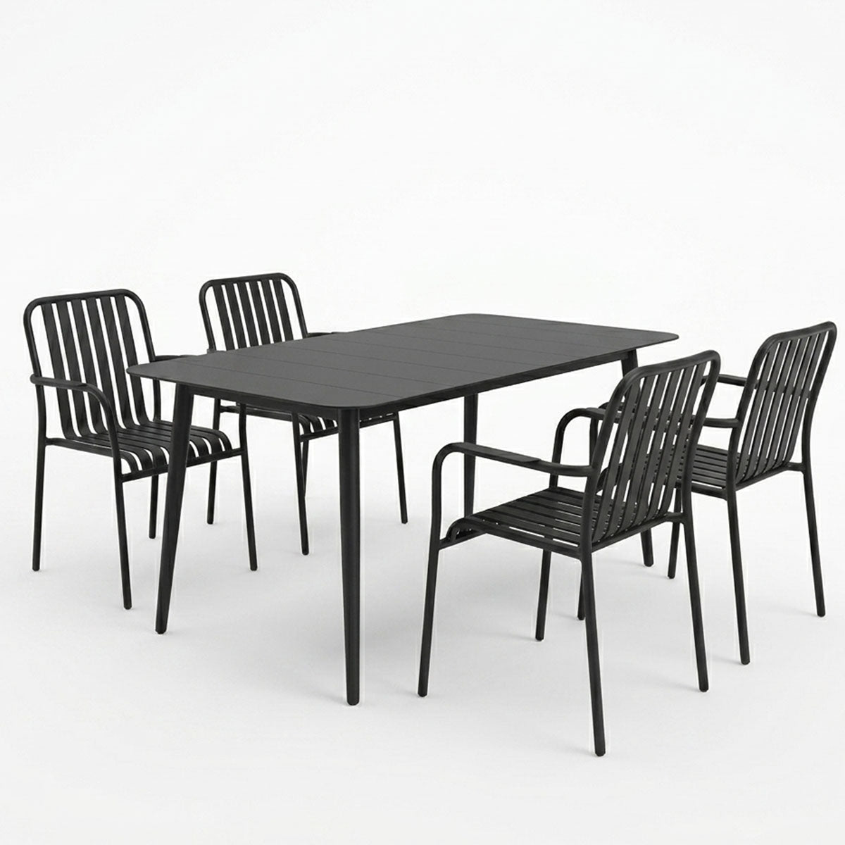 Set de sufragerie exterior Heven Vista, 5 piese, 120x70x72 cm - Negru