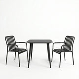 Set de sufragerie exterior Heven Vista, 3 piese, 80x80x72 cm - Negru