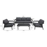 Set gradina Marlena outdoor lounge, Gri inchis - Gri, 212x82x64 cm