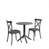 Set grădină masă și scaune Crossie, Antracit, Ø60x75 cm