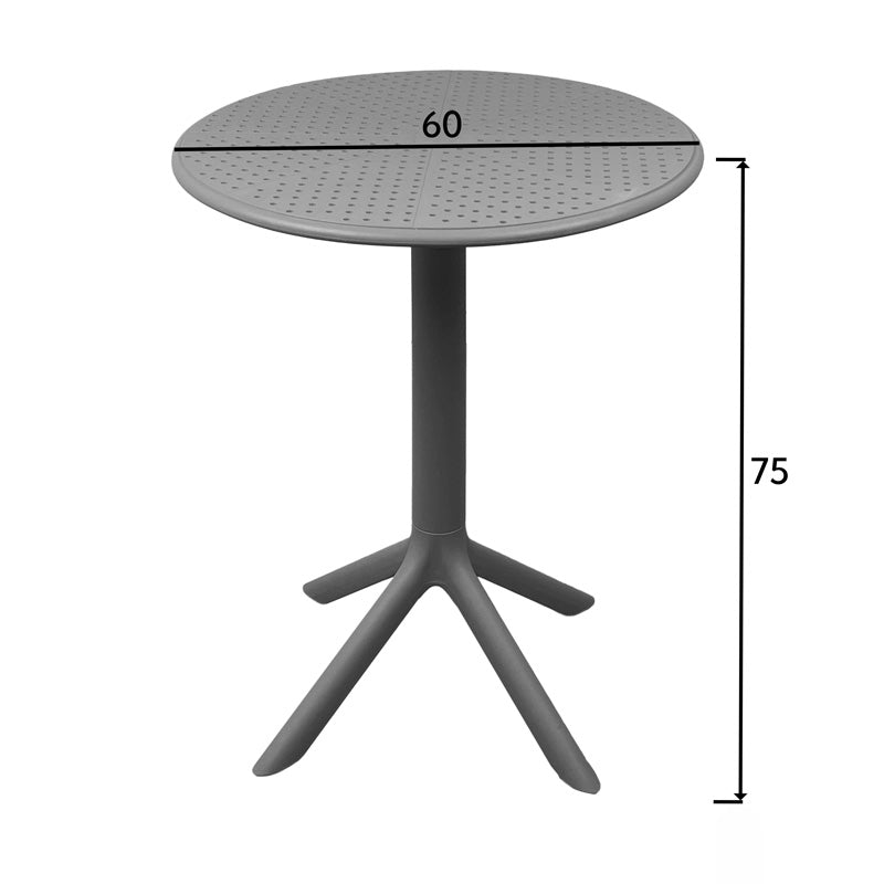 Set grădină masă și scaune Crossie, Antracit, Ø60x75 cm