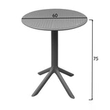 Set grădină masă și scaune Crossie, Antracit, Ø60x75 cm