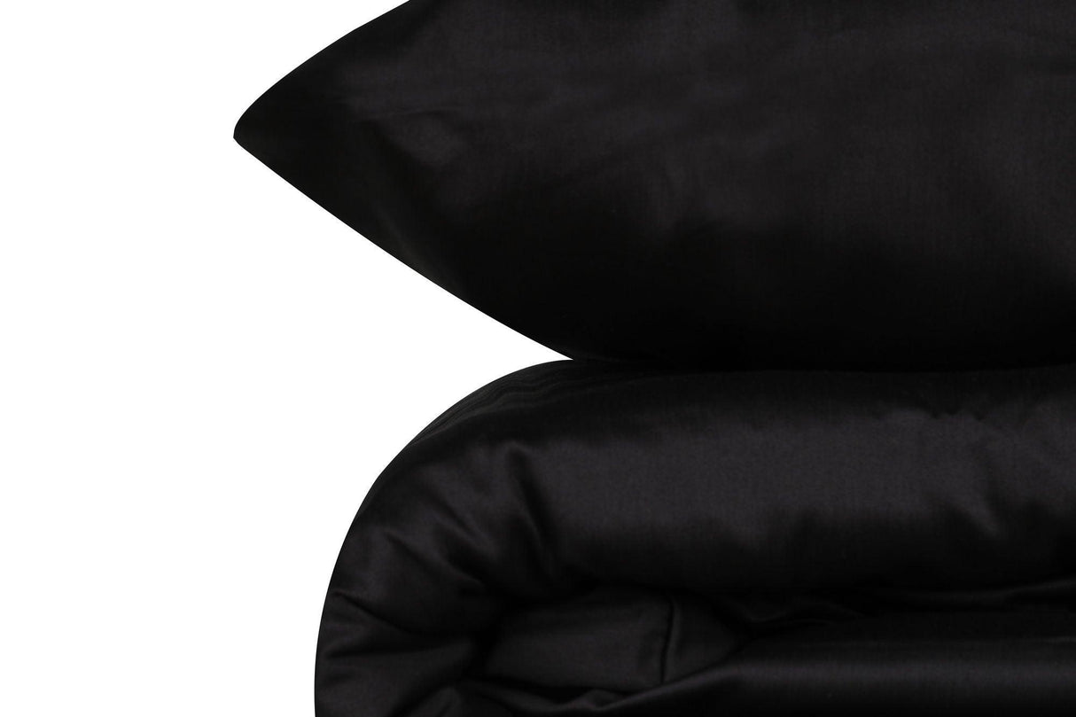 Set Lenjerie de pat Black Night, Satin premium, 200x220 cm