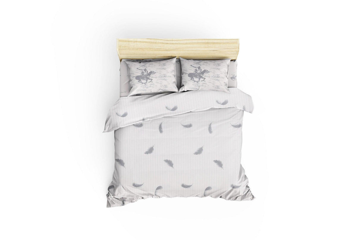 Set Lenjerie de pat double, 100% Bumbac Ranforce, Alb, 220x160 cm