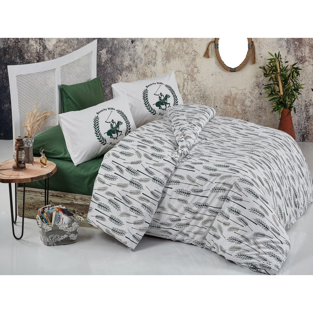 Set Lenjerie de pat double, 100% Bumbac Ranforce, Alb, 220x200 cm