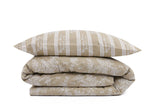 Set Lenjerie de pat double, 100% Bumbac Ranforce, Crem, 220x200 cm