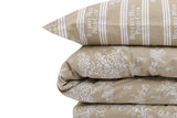 Set Lenjerie de pat double, 100% Bumbac Ranforce, Crem, 220x200 cm
