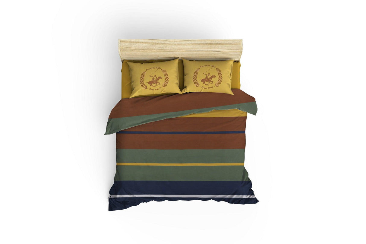 Set Lenjerie de pat double, 100% Bumbac Ranforce, Galben, 220x200 cm
